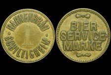 BIERMARKE: "Bier-Service-Marke". HAHNENBRÄU SCHILTIGHEIM / ELSASS-LOTHRINGEN.