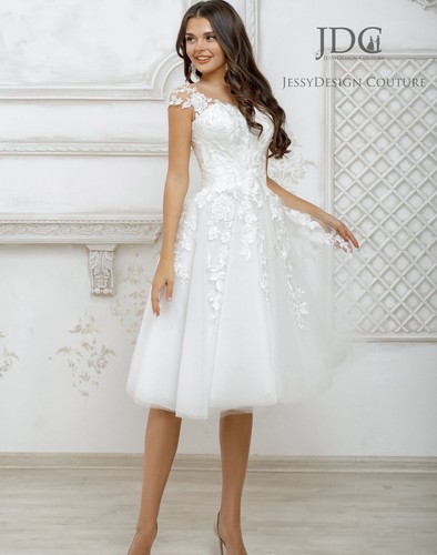 Wadenlanges spitze brautkleid - spitze,