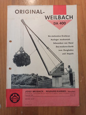 Prospekt ORIGINAL WEILBACH DA 400 KRAN Werbung Traktor Schlepper