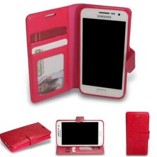 HPO Handy Tasche für Samsung Galaxy Grand Prime SM-G531 Wallet Case Silikon PINK