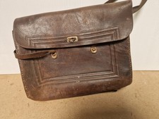 Alte Schultasche Schulranzen Leder (d1)