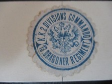 (10042) Siegelmarke - K. u. K. 2. Divisions Commando 13. Dragoner Regiment