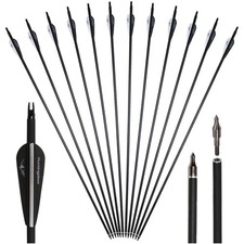 Pfeile Carbon, 12 Stück, 30 Zoll, Jagd, Recurve, Compound, Langbogen