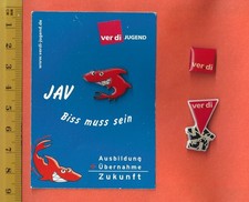 3 x  Verdi Gewerkschaft Pins