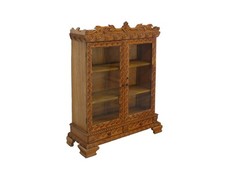 Vitrine Vitrinenschrank Bücherschrank antik um 1900 aus Eiche  B: 100 cm -11493-