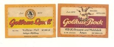 2 sehr alte Bieretiketten Artern - 60er Jahre MDN