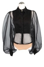 Elisabetta Franchi Damen Oberteil Gr. 36 (IT 42) Schwarz Bluse Blouse Top