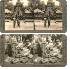 2 Stereobilder Niederländisch Ostindien (moderne Repliken)