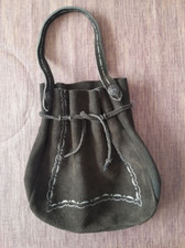 Leder Beutel Tasche braun Trachten Dirndltasche Wildleder NEU