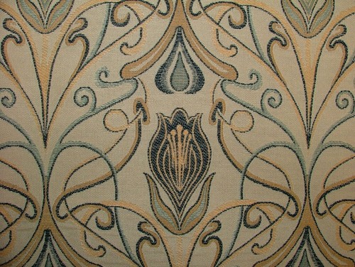 Art nouveau tulpen navy - nouveau, blue