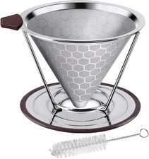 Doppelschicht Kaffee Filter Dauerfilter Kaffeefilter Kaffeebereiter Edelstahl DE
