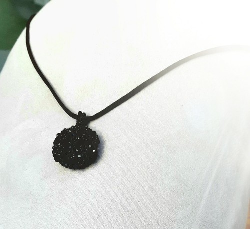 Perlenkette schwarz kette - perlenkette,
