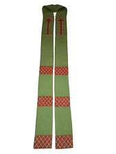 SCHÖNE STOLA MIT KREUZ GRÜN 158CM GOLD STICKEREI MESSGEWAND KASEL PRIESTER MESSE