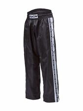KWON Kickboxhose Profi-Design Kickboxen Hose Satinhose Kickboxinglang schwarz 