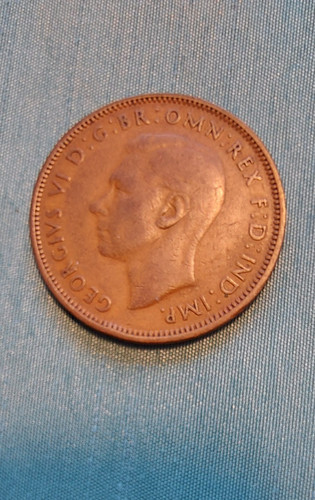Münze half penny - half, 1944