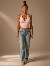 Sexy Halterneck Top rosa Gr
