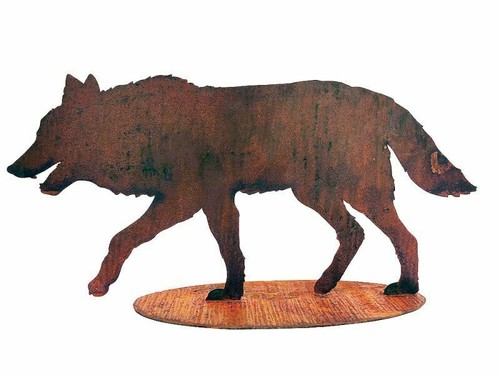 Dekofigur wolf auf platte - auf, im