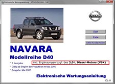 Reparaturanleitung/Werkstatthandbuch Wartungsanleitung Nissan Navara D40 v.USB!