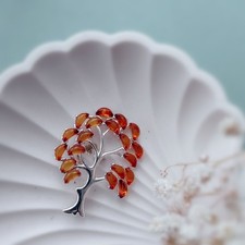 Silber Lebensbaum Brosche mit