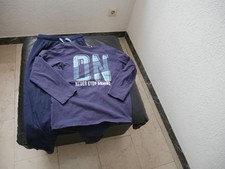 Jungen Schlafanzug warm lang blau Gr. 134 140 von YIGGA