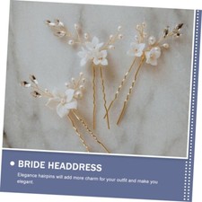 Braut Haarschmuck Perlen Haarnadeln Hochzeit Frisur Accessoire Weiß