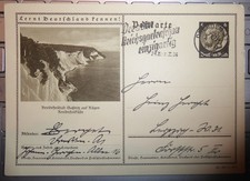 Bildpostkarte Kreideheilbad Sassnitz a. Rügen 1934, gut erhalten, siehe Fotos.