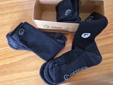 3 x Trekkingsocken Fa. Gießwein, Gr.43, schwarz, Merino Socken Unisex  34% Wolle