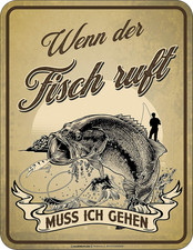 Dekoratives Blechschild Angler