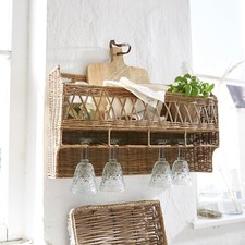 Vintage rattan wandregal - vintage,