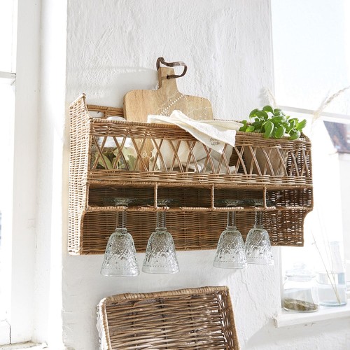Vintage rattan wandregal - vintage,