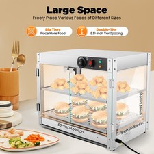 Kuchen Edelstahl Vitrine Warmhaltetheke 30-85°C Gewerblicher Speisenwärmer 800 W