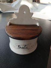 Keramik Salztopf mit Holz Deckel