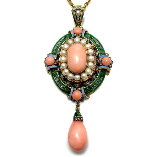Antik gold diamant - gold, korallen