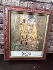 Kunstdruck Gustav Klimt Der Kuss gerahmt Bilderrahmen  Holz Rahmen 38x32cm