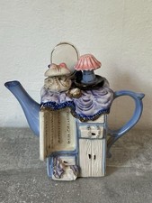 Vintage Teekanne Schminktisch/Kleiderschrank Handbemalt