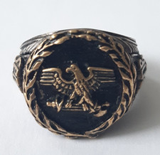 Fingerring mit Adlermotiv, re. u. li. beschriftet mit SPQR, gepunzt 925