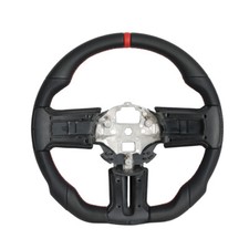 Vollleder Sport flaches Lenkrad für Ford Mustang 2012-2014 Red Line