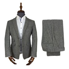 Tweed Anzug Grau 2 Teiler