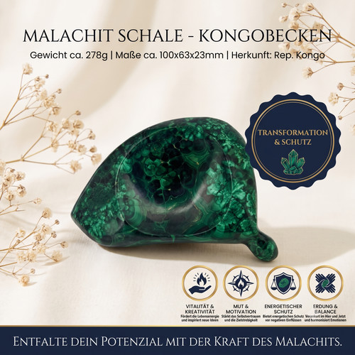 Malachit schale rep kongo - schale, rep.