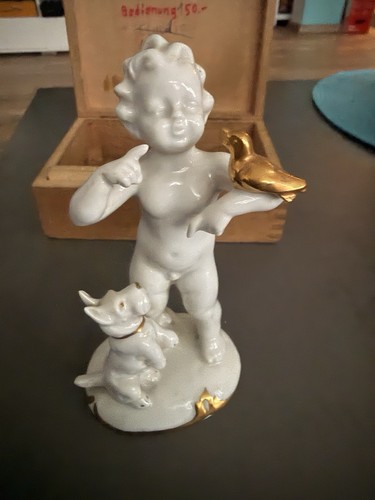Porzellanfigur putto amor - putto, /