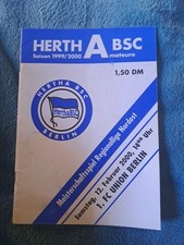 Sammelheft Stadionheft Hertha Amateure : 1 FC Union Berlin 1999/2000 