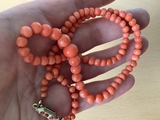 Antike Korallenkette alte 46cm Collier 19g