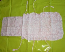 Steckkissen Taufkissen Baumwolle Baby Taufe Puppenwagen 1920 rotweiß Blumen