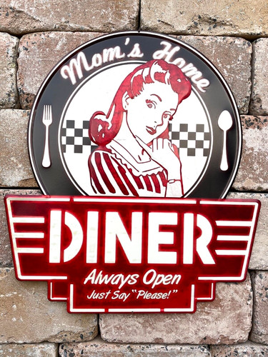 Blechschild mom diner 50cm - mom´s,