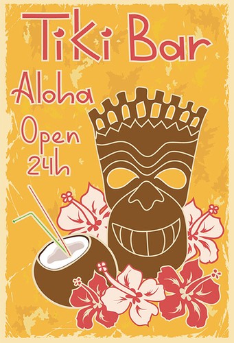 Blechschild tiki bar - tiki,