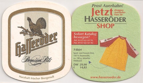 Hasseröder alter bierdeckel - -,