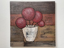 Original Kunst Gemälde Acryl-Bild Blumen-Bild Japan-Art Leinwand Keilrahmen