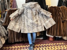 Nerzmantel Samtnerz saphir Nerz Pelz Kapuze Pelzmantel Real Fur Mink Coat Visone