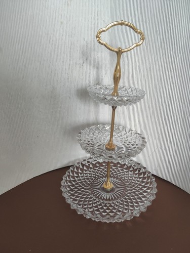 Etagere kristall messing - etagere,