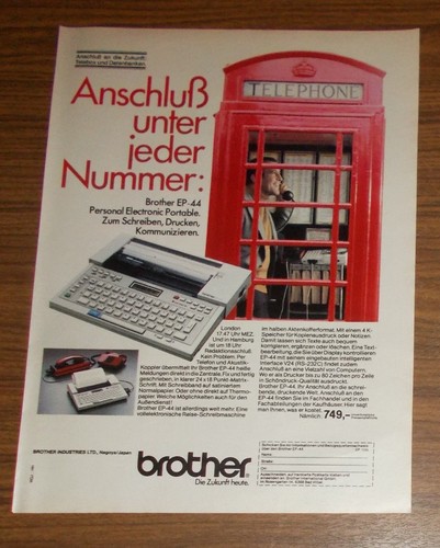 Seltene werbung brother 44 - werbung, ep-44
